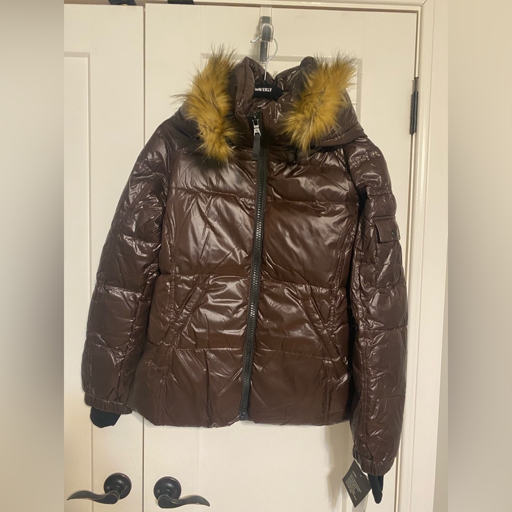S13 Allie Chocolate Jacket with Fur Hood from Nordstrom Size Large